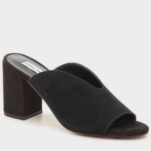 Steve Madden Chance Womens Suede Leather Slip On Slide Block Heel Sandals Size 6 - Picture 1 of 10